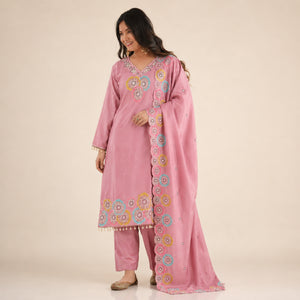 Floral Sequin Chiffon Suit Set