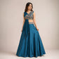 Teal Floral Embroidered Lehenga
