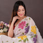 Ivory Floral Beaded Saree