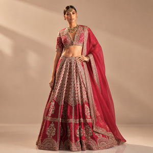 Ruby Sequin Bridal Lehenga Set