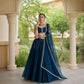 Pearl Trim Organza Lehenga Set