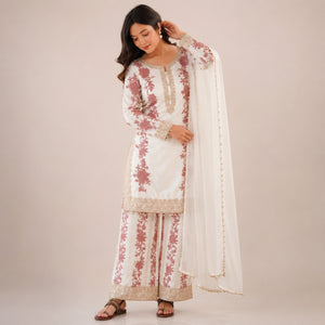 Sequin Embroidered Palazzo Suit Set