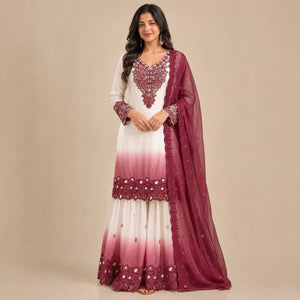 Dual-Tone Ombre Palazzo Suit Set