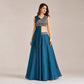 Teal Floral Embroidered Lehenga
