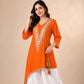 Orange Asymmetric Mirror Lehenga