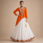 Orange Asymmetric Mirror Lehenga