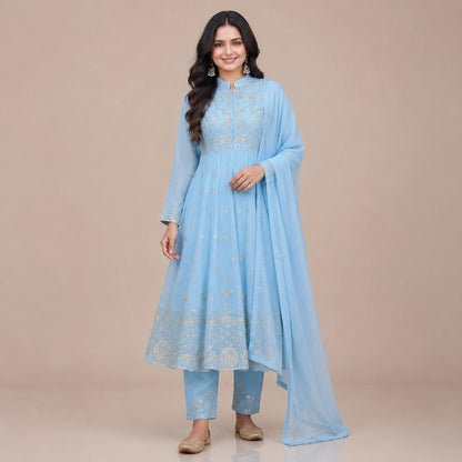 Sequin Embroidered Anarkali Suit