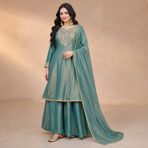 Diamond Georgette Sequin Sharara Suit