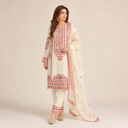 Mul Chanderi Mirror Suit