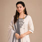 Ivory Paisley Embroidered Kurta