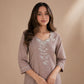 Floral Embroidered Cotton Kurta