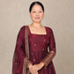 Blush Sequin Anarkali Gown Set