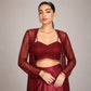 Wine Sequin Shrug Co-ord Set