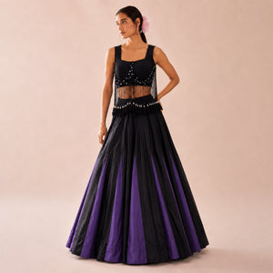 Noir Tassel Fringe Lehenga