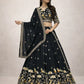 Embroidered Vichitra Silk Lehenga Choli Set with Dupatta