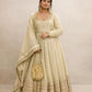 Sequin Border Designer Flared Anarkali Suit in silk fabric