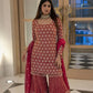 Blush Pink Faux Georgette Embroidered Sharara Set with Dupatta
