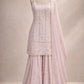 Blush Pink Faux Georgette Embroidered Sharara Set with Dupatta