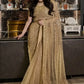 Embroidered Soft Net Saree with Mirror Work Blouse