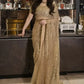 Embroidered Soft Net Saree with Mirror Work Blouse