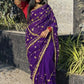 Handworked Gota Patti Georgette Saree with Sequence Lace Border