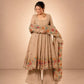Crunchy Silk Embroidered Gown Sharara Set with Dupatta for Elegant look