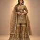 Elegant Crush Silk Sharara Suit with Sequins Embroidery for Festive and Wedding Wear