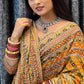 Designer Chinnon Silk Saree with Mirror Work for Festive and Wedding Wear