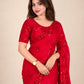 Crimson Beaded Sequin Saree