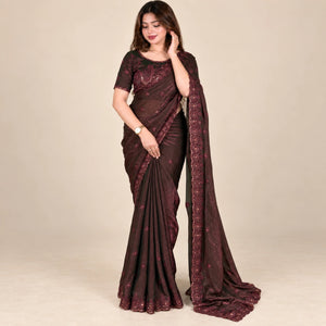 Dual-Tone Shimmer Fandy Satin Saree