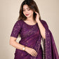 Dual-Tone Shimmer Fandy Satin Saree