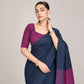 Contrast Cutwork Cotton Saree