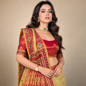 Golden Patola Zari Saree