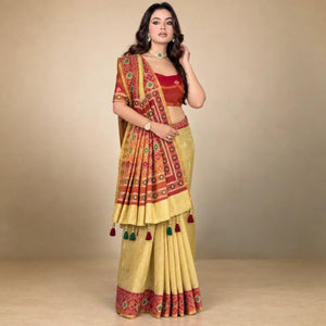 Golden Patola Zari Saree