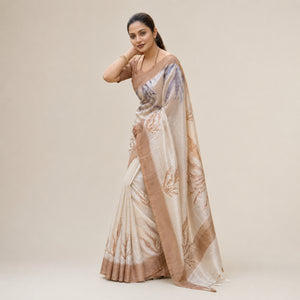 Kantha Mirror Leaf Saree