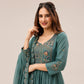 Two-Tone Silk Embroidered Anarkali Suit