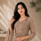 Two-Tone Silk Embroidered Anarkali Suit