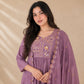 Two-Tone Silk Embroidered Anarkali Suit