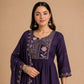 Two-Tone Silk Embroidered Anarkali Suit