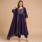 Two-Tone Silk Embroidered Anarkali Suit