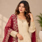 Ivory Chinon Kurta Skirt Set with Dupatta