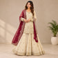 Ivory Chinon Kurta Skirt Set with Dupatta