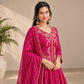 Pink Leheriya Print Jacket Lehenga Set