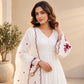 Scalloped Chanderi Anarkali with Dupatta