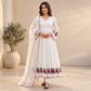 Scalloped Chanderi Anarkali with Dupatta