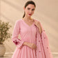 Scalloped Chanderi Anarkali with Dupatta