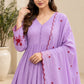 Scalloped Chanderi Anarkali with Dupatta
