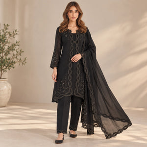 Noor Chanderi Kurti Shrug Pant Dupatta Set for Festive and Party Occasions
