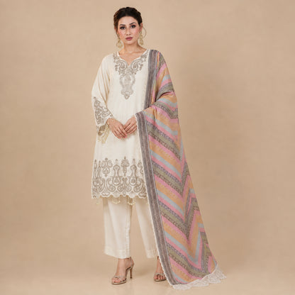 Sequin Paisley Scalloped Kurti Set