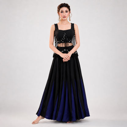 Noir Tassel Fringe Lehenga